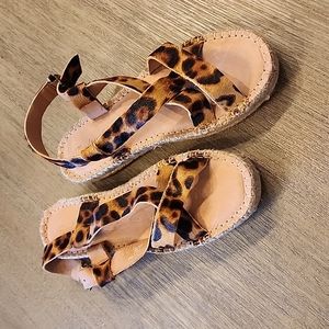 Madewell leopard wedge sandals